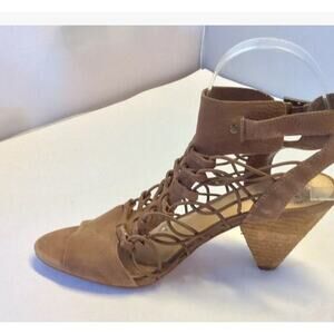 Vince Camuto Tan Women’s Cone Heels Strappy Peep Toe Sandals Size 10 M